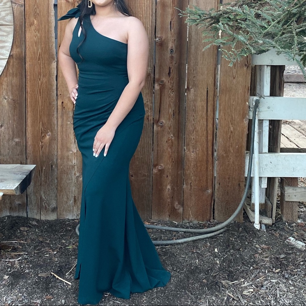 Emerald green dress flower gown
